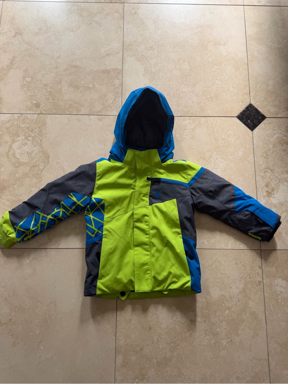 Spyder Kids Lime, Blue & Gray Colorblock Ski jacket